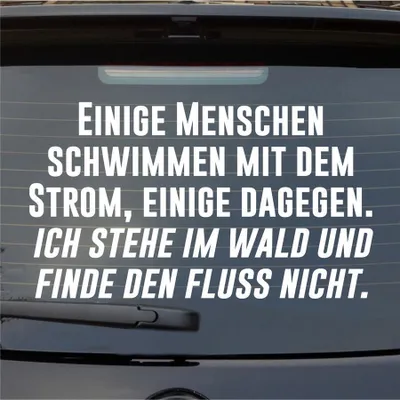 Produktbild von Heckscheibenaufkleber Menschen schwimmen mit dem Strom, einige dagegen. 55x31 cm Weiss Glanz Auto Aufkleber Sticker