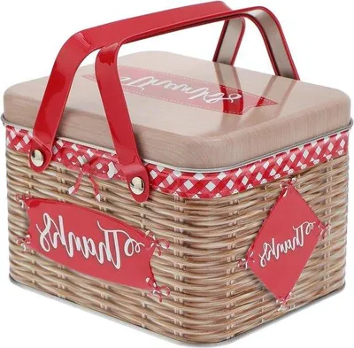 Produktbild von Rotes Weihnachtsdosen mit Griff, für Trockenhaltung von Keksen und Schokolade
