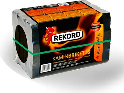 Produktbild von Rekord Kaminbriketts Kohle 10 kg Braunkohle Bündelbriketts Ofen Brennstoffe