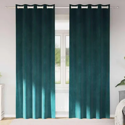 Produktbild von "2026 Aktion"Verdunkelungsvorhänge 2er set - Wohnzimmer - Schlichtes & einfarbiges Desgin - Dunkelgrün 140 x 260 cm Samt GermanyMöbel 89186 - Gardinen & Vorhänge