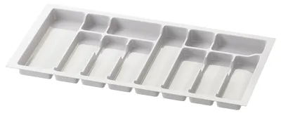 Produktbild von Sossai Besteckeinsatz Divio für Schubladen 90cm | 83 x 43 cm | Weiß Besteckkasten Schubladeneinsatz
