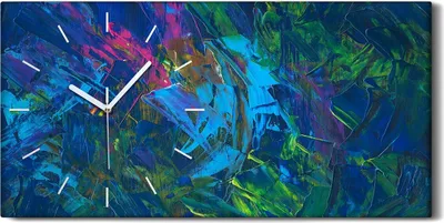 Produktbild von Wandbild Leinwand Bilder Wanduhr Geräuschlos 60x30 Malerei Abstrakte Kunst - weiße Hände