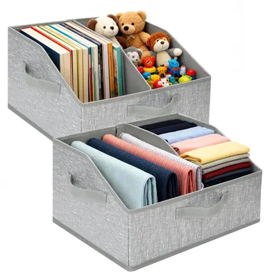 Faltbare Aufbewahrungsboxen, 2er Set, 24 L, Grau