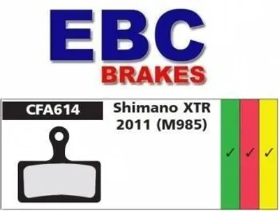 Productafbeelding van EBC universele remblokken voor fietsen, geschikt voor Shimano Deore en Deore XT
