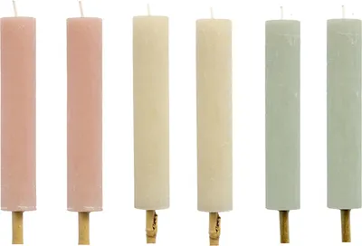 Produktbild von Cactula 6 Fackel-Kerzen für draußen Icecream | Länge 68 cm | 3,8 x 20 cm | 10 Brennstunden