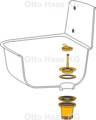 Produktbild von HAAS Ablaufventil 1940 1 1/2", für Spülbecken, Ventiloberteil aus Edelstahl, weiß