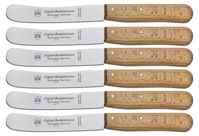 Produktbild von RÖR Buckelsmesser 6-tlg mit Buchenholzgriff - das perfekte Messer für den Esstisch - 22,0 cm - 10280-6