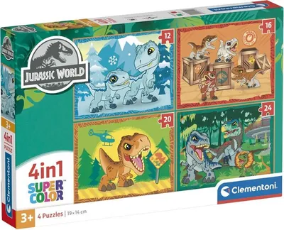 Produktbild von Clementoni Jurassic World Super Kolor 4er Puzzle-Set