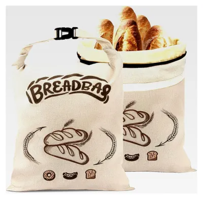 Produktbild von Bienenwachs Brotbeutel für Sauerteig, Großer wiederverwendbarer Brotbeutel mit Bienenwachs und Leinen für längere Frische (2er Pack)
