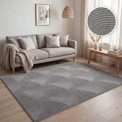 Image de Tapis de salon, motifs géométriques abstraits modernes, effet 3D Taille 80x150 cm