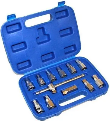 Immagine prodotto di Set di chiavi per coppa dell'olio 3/8" per tappi di scarico olio quadrati ed esagonali