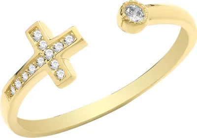 Image de Bague Femme Croix Or 375/1000 avec Oxyde de Zirconium, 51 (16.2); TRS27452RSL