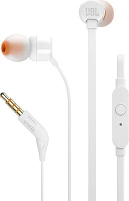 Produktbild von JBL In Ear Kopfhörer T110, Mikrofon, Headset, Farbe: Weiß
