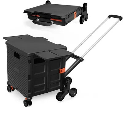 Immagine prodotto di Carrello pieghevole e portatile Azomor con ruote girevoli e coperchio magnetico
