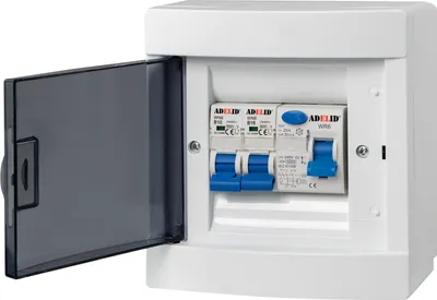 Produktbild von Sicherungskasten Leitungsschutzschalter Stromverteiler Komplett mit "B" LS Schalter FI Schalter 4 Module
