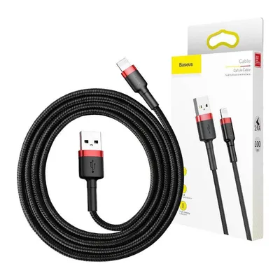 Produktbild von Baseus CALKLF-R91, 3 m, USB A, Lightning, Männlich, Männlich, Rot, Schwarz