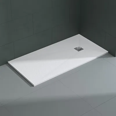 Produktbild von Mai & Mai Duschwanne 80x140x3cm Duschtasse aus Mineralguss Mineralgusswan Weiß Rechteckig DIN-Anschlüsse Geoma09