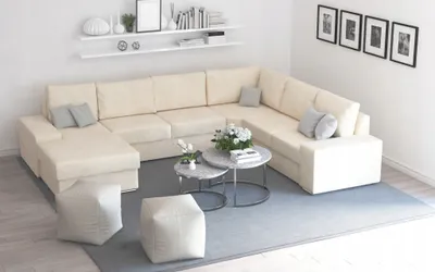 Produktbild von Ecksofa LEON U Beige Monolith 4  U-Form Ecke mit Schlaffunktion Eckcouch Couch Polsterecke U-Sofa Breite 350 cm
