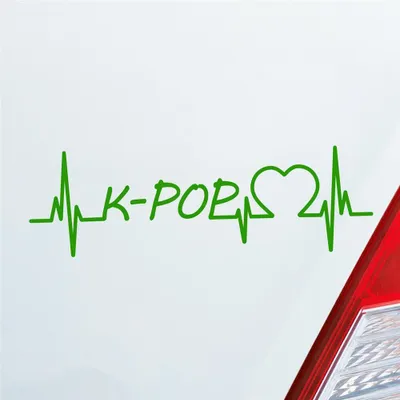 Produktbild von HUURAA! Auto Aufkleber K-POP Puls Herzschlag Fun Sticker Heckscheibenaufkleber Autoaufkleber mit Musik Motiv 19x6cm