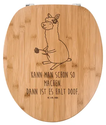 Produktbild von Mr. & Mrs. Panda WC Sitz Alpaka Blume - Transparent - Geschenk, Brille, Lama, WC-Brille, Klodeckel, Toilettenbrille, Toilettendeckel, Lamas, Witz, Klobrille