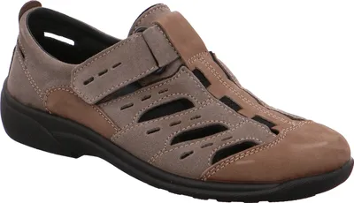 Produktbild von Rohde Herren Halbschuhe Slipper Leder Klettverschluss Rostock 1235, Größe:43 EU, Farbe:Beige