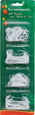 Produktbild von 300 Weihnachtskugelhaken Deko-Zubehör weiß 10 cm / 7 cm - Einheitsgröße