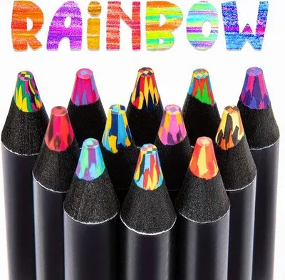 Produktbild von Famanu Regenbogenstifte Set mit 12 Farben - Kreatives Geschenk für Kinder