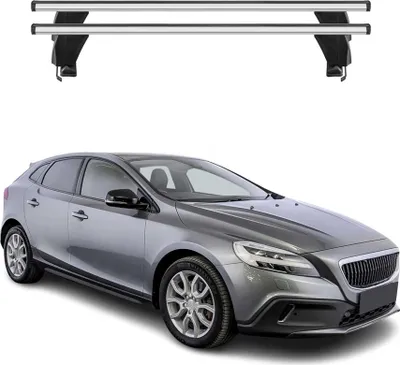 Image de Menabo Barres de toit Transversales pour Volvo V40 2016-2025 Alu Gris ABE 2x