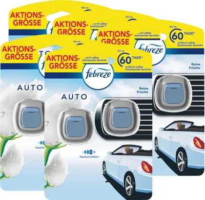 Produktbild von Febreze Auto Lufterfrischer Reine Frische 2x2ml - Raumduft (5er Pack)