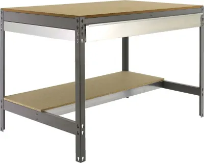Produktbild von PROREGAL Werkbank BUFFALO mit Schubfach | HxBxT 84x120x76cm | Traglast 600kg | Grau
