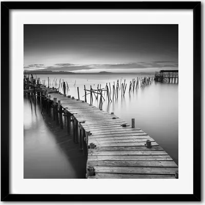 Produktbild von Bild - 50 cm x 50 cm - MDF - Rahmen, Wandkunst - Hölzerner Pier