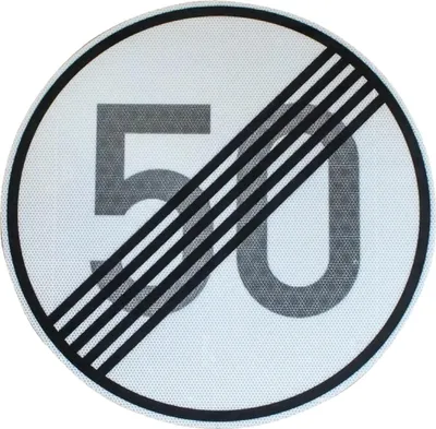 Produktbild von Original RA2 Verkehrszeichen Nr. 278-50 ENDE 50 km/h Baustellenschild nach RSA-21 RAL StVO Verkehrsschild Straßenschild Temposchild Schilder 600 mm