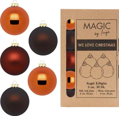Produktbild von Weihnachtskugeln Glas 6cm 30 Stück - Shiny Chestnut