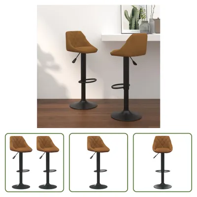 Produktbild von The Living Store Barhocker 2 Stk. Braun Samt