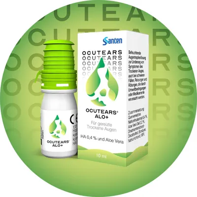 Image de OCUTEARS Alo+ Gouttes oculaires pour les yeux secs sensibles avec acide hyaluronique et aloe vera, 10 ml gouttes