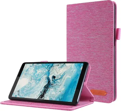 Produktbild von König Design Tablet-Hülle kompatibel mit Lenovo Tab M7 (2nd Gen) Stoff Smart Cover Case Etui Rosa