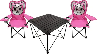 Image de 3pcs Set de meubles de camping pour enfants Outdoor Chaise de camping Chaise de pêcheur Table