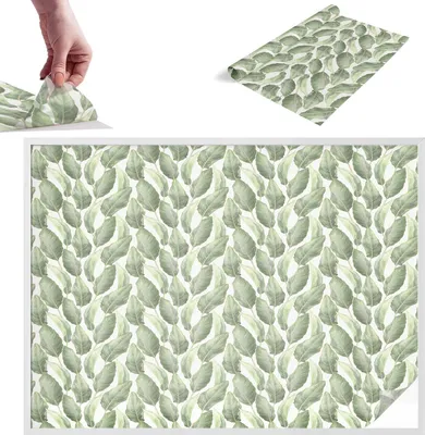 Zdjęcie produktu dla Folia zapewniająca prywatność - 146x200 cm - kolorowe szkło / witraż - nieprzezroczysta i dekoracyjna - samoprzylepna dekoracyjna folia szklana - ochrona przed promieniowaniem UV, łatwa w montażu - zielone liście