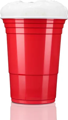 Immagine prodotto di TRESKO Bicchieri da festa rossi 100 pezzi con 6 palline Bicchieri da bere Bicchieri di plastica usa e getta Bicchieri da festa Beer Pong rossi