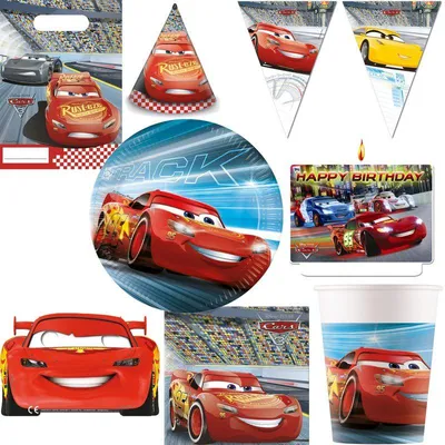 Produktbild von Partyset Cars Geburtstagsdeko Kindergeburtstag Party Deko Set Lightning McQueen