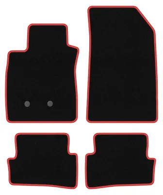 Obrázek produktu pro Velurové autokoberce pro: Renault Clio III 2005-2012 (kombi/hatchback) – sada 4 ks, černo-červené, na míru – Wielganizator CARLUX