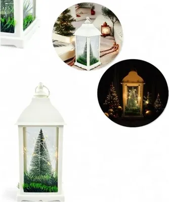 Image de Lanterne décorative LED avec sapin de Noël 7426