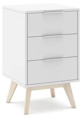 Imagen del producto de duehome -Mesita de noche de 3 cajones y patas 40x65,5 cm Numa