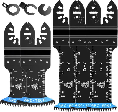 Imagen del producto de Hojas de sierra para multiherramientas, juego de 5 unidades, para madera, plástico y metal, accesorios para multiherramientas