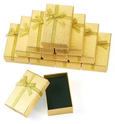 Produktbild von Set mit 12 goldenen Schmuckstücken, Geschenkbox für Schmuck