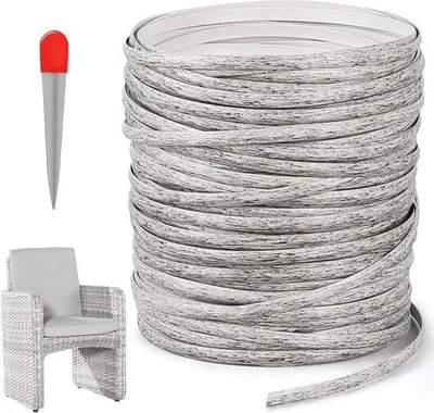 Image de Kit de réparation pour meubles d'extérieur en rotin synthétique, gris