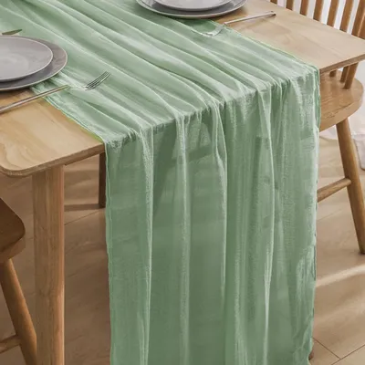 Produktbild von Käsetuch Tischläufer Musselin 90 x 300 cm Salbeigrün Wiederverwendbar