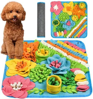 Produktbild von Famanu Snuffelteppich für Hunde, Futtermatte und interaktives Schnüffelspielzeug - 39 x 39 cm