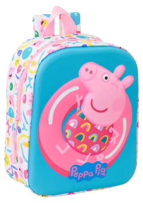 Produktbild von Safta 622572011 Peppa Pig 3d Mini 6l 32x43x14 Cm Rucksack Blau,Rosa Blau,Rosa One Size