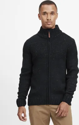 Produktbild von INDICODE IDBergen Herren Strickjacke Cardigan Grobstrick mit Stehkragen